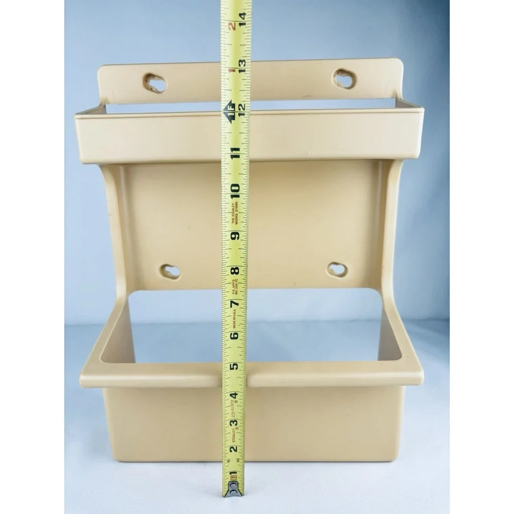 Vintage 1980s Rubbermaid Clean Up Caddy Tan Plastic Wall Mounts #2320
